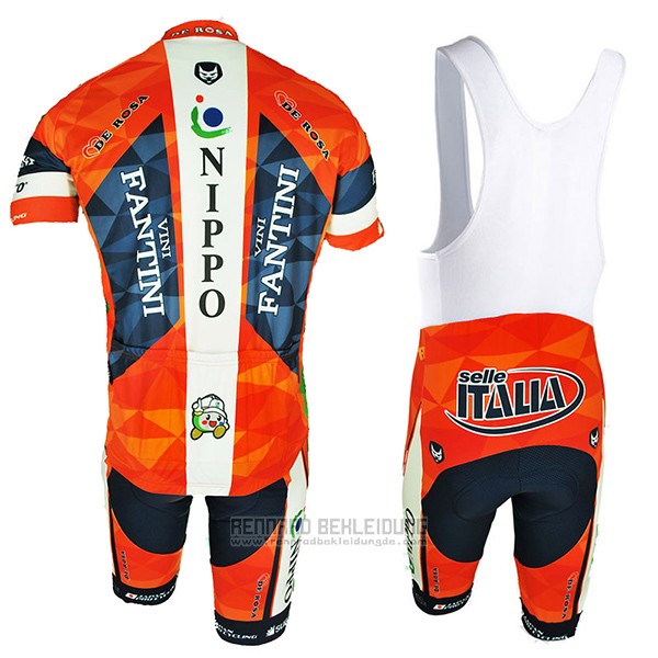 2017 Fahrradbekleidung Vini Fantini Orange Trikot Kurzarm Tragerhose
